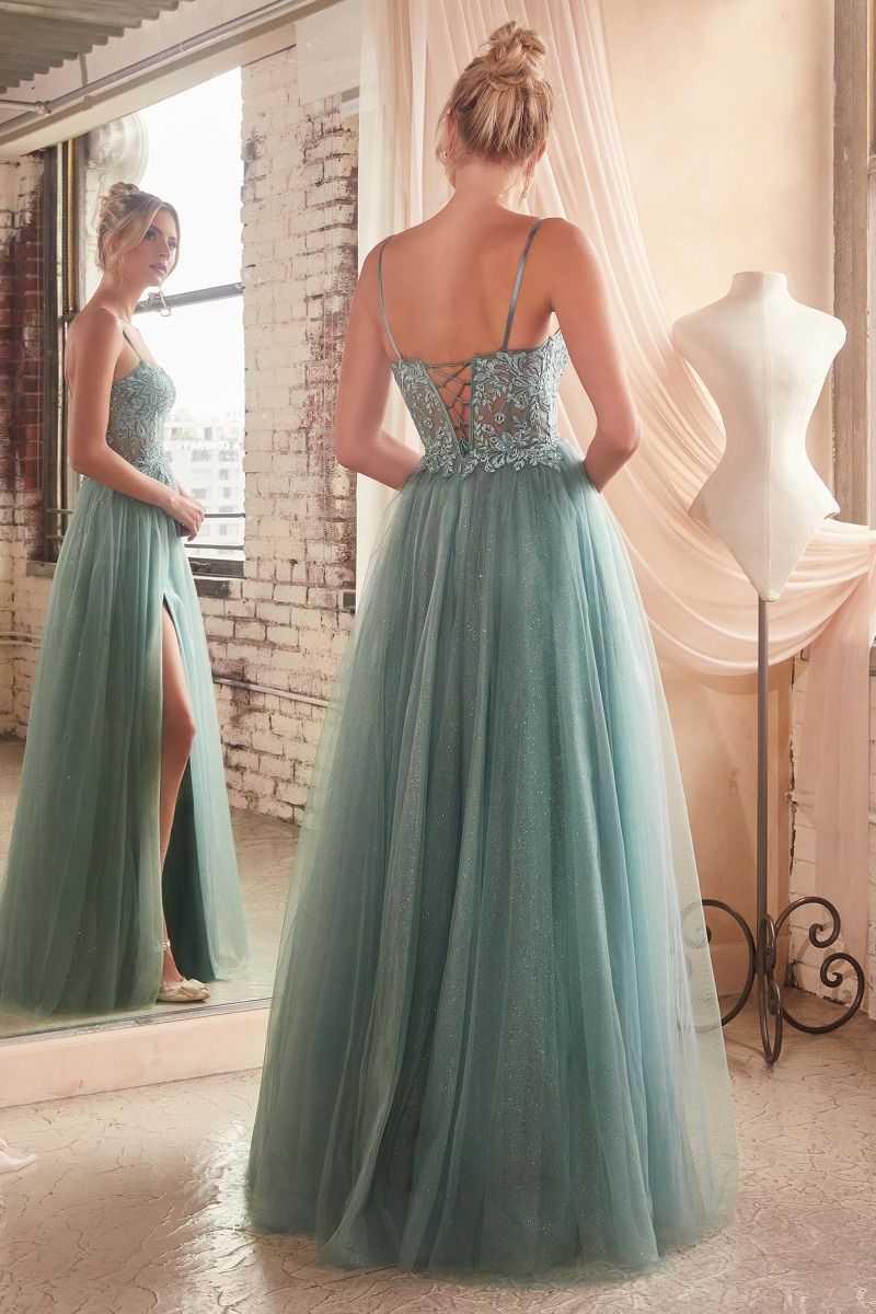 Lace & Layered Tulle A-Line Gown-2