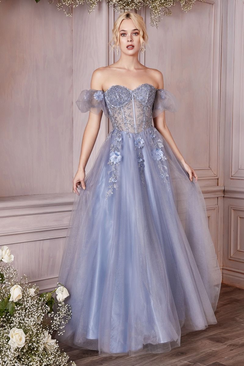Strapless Layered Tulle Gown-4