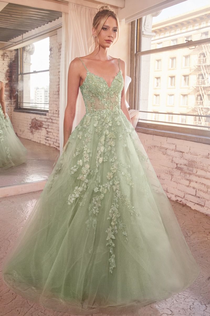 Floral Appliqued Ball Gown-1