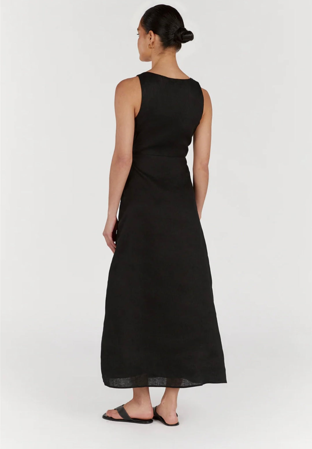 Black Linen Dress | Maxi Dress | Linen Dress | Linen Clothing | 100% Organic Linen-2