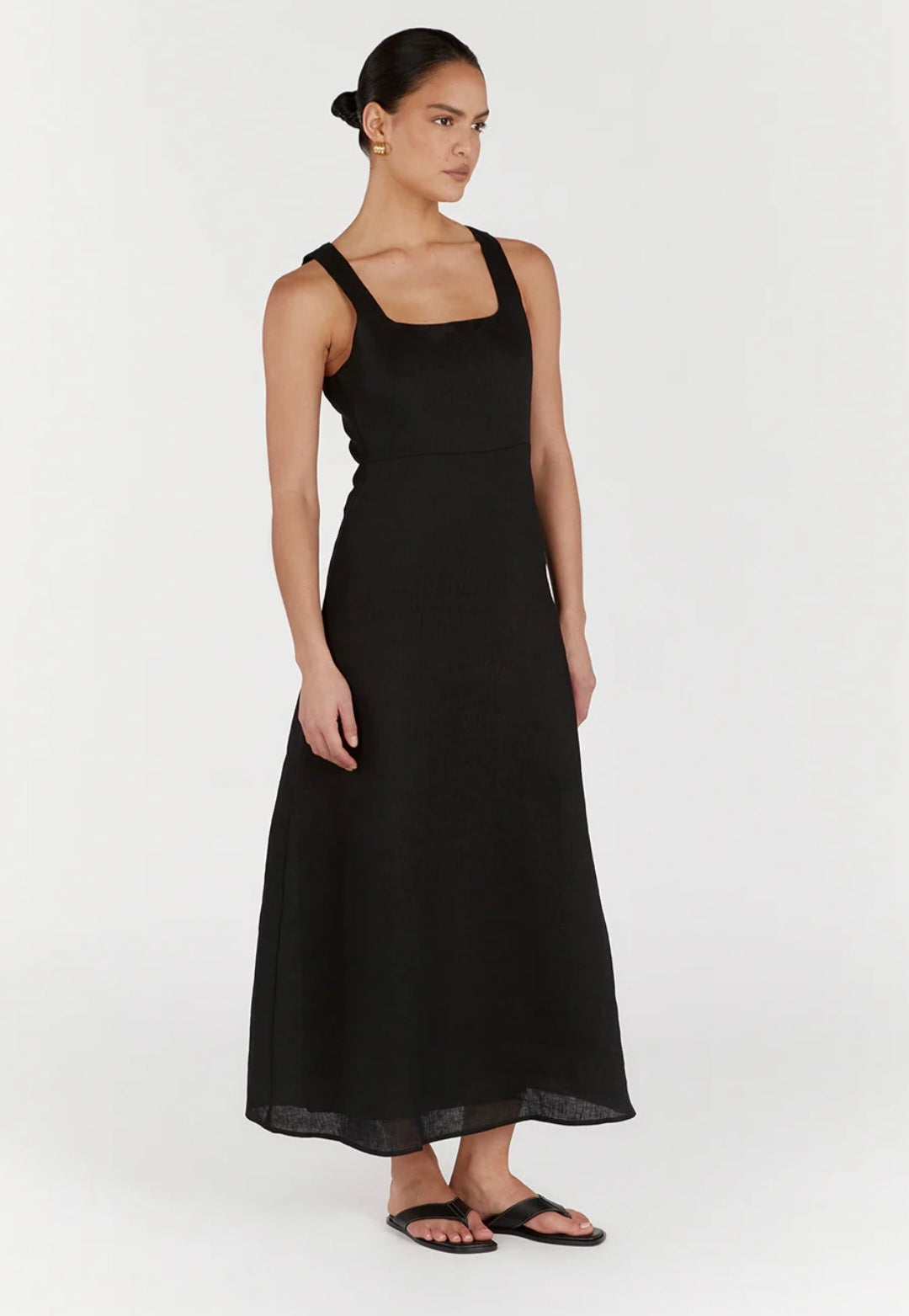 Black Linen Dress | Maxi Dress | Linen Dress | Linen Clothing | 100% Organic Linen-1