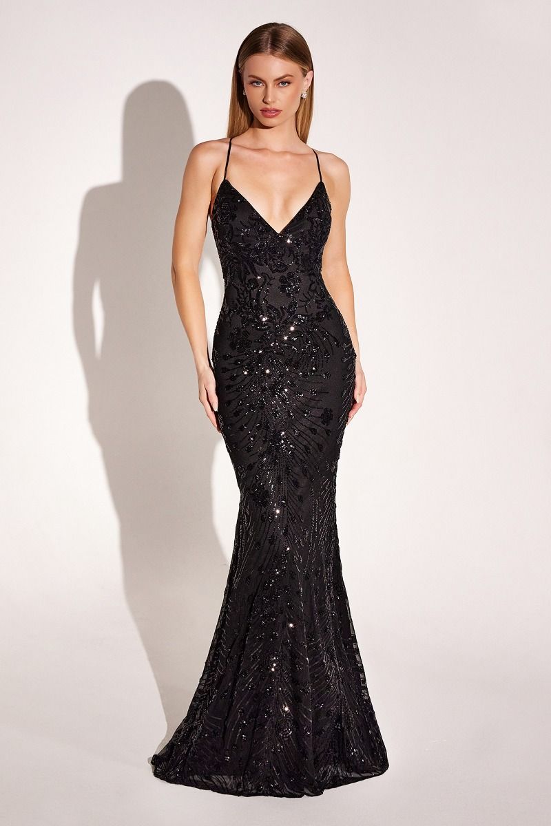 Mermaid Dress With A V-Neckline And Delicate Thin Straps-0
