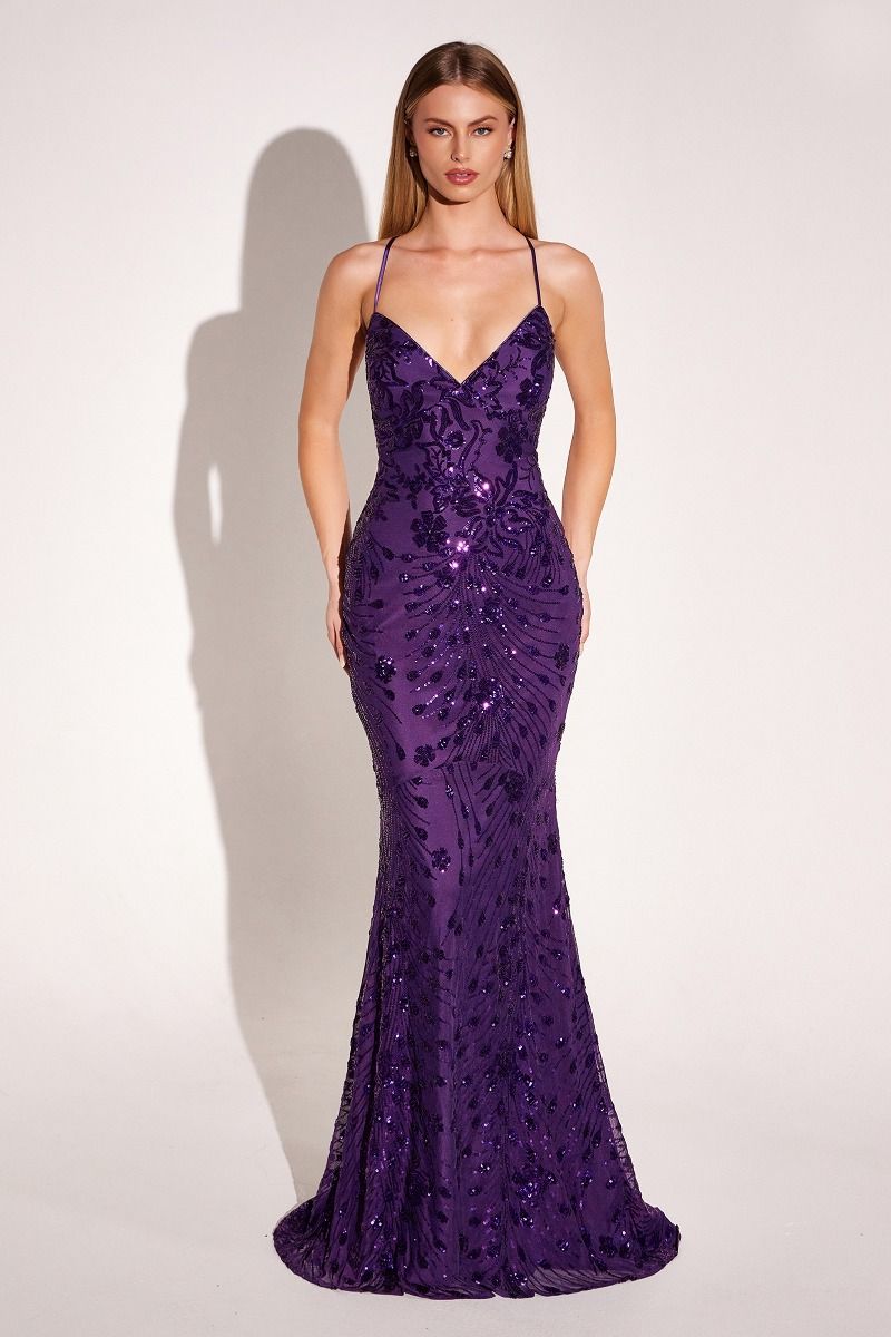 Mermaid Dress With A V-Neckline And Delicate Thin Straps-3