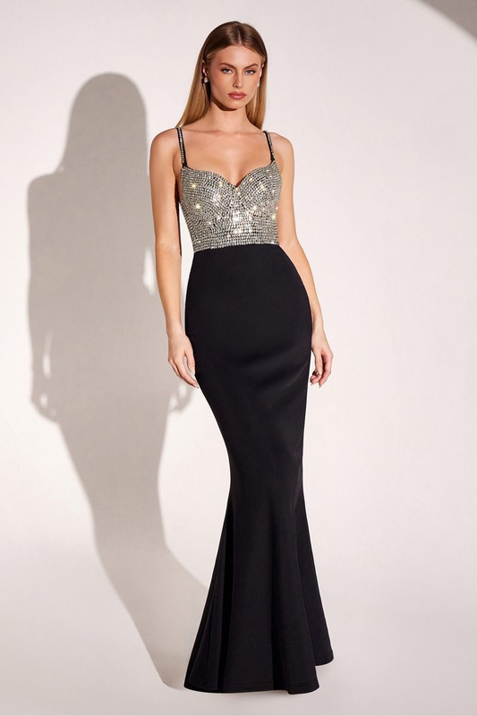 Fitted Dress With A Sweetheart Neckline, Spaghetti Straps And A Fully Beaded Bodice-0