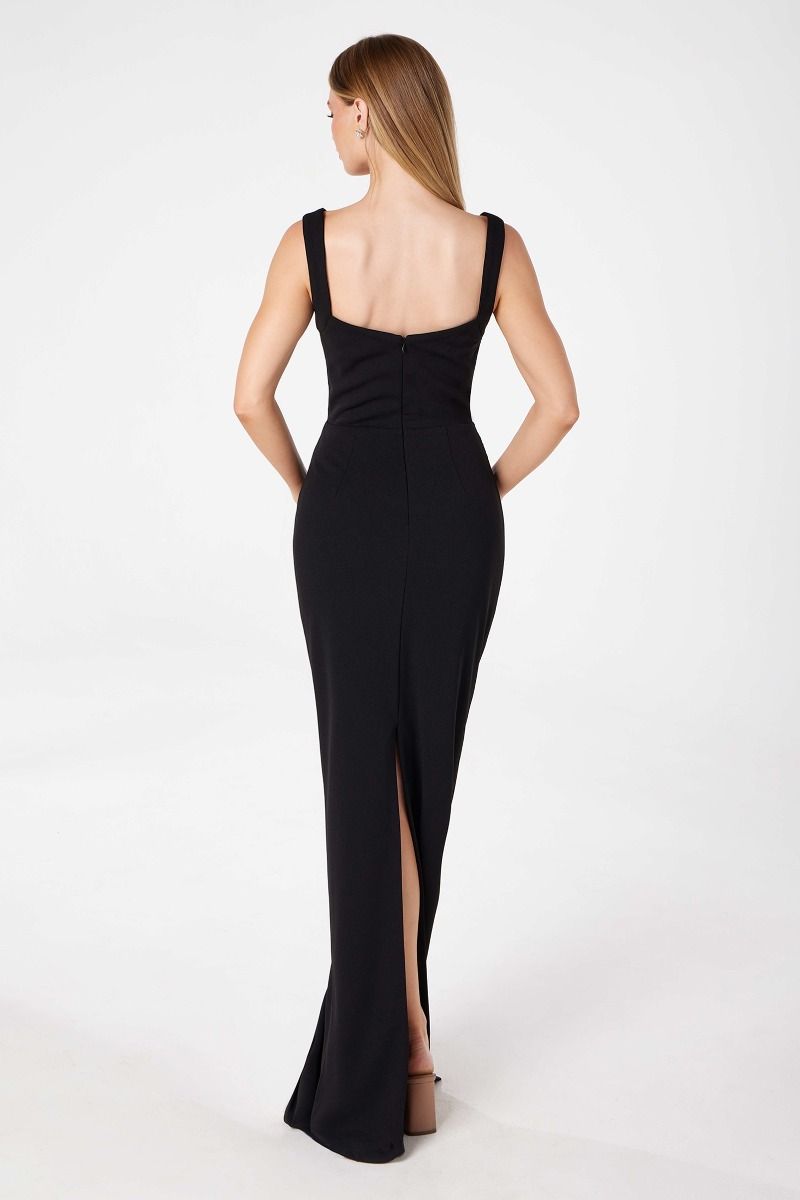 Mermaid dress with square neckline, straps and square back-1